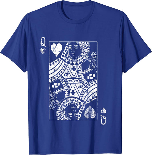 Queen Of Hearts Vintage Card T-Shirt - T-Shirt | Royal