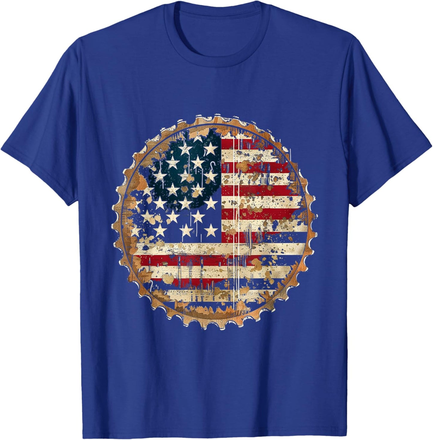 American Flag Beer Cap T-Shirt - T-Shirt | Royal