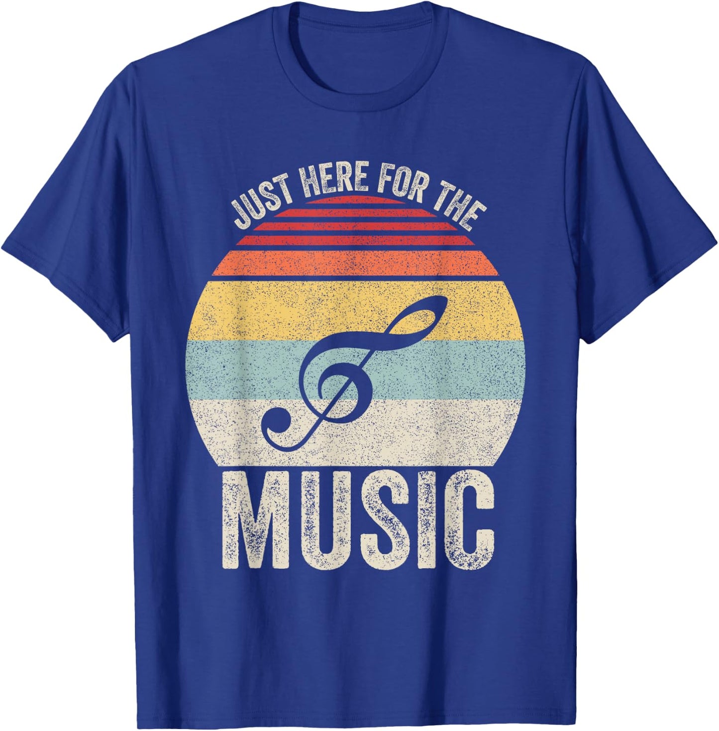 Vintage Retro Just Here For The Music T-Shirt - T-Shirt | Royal