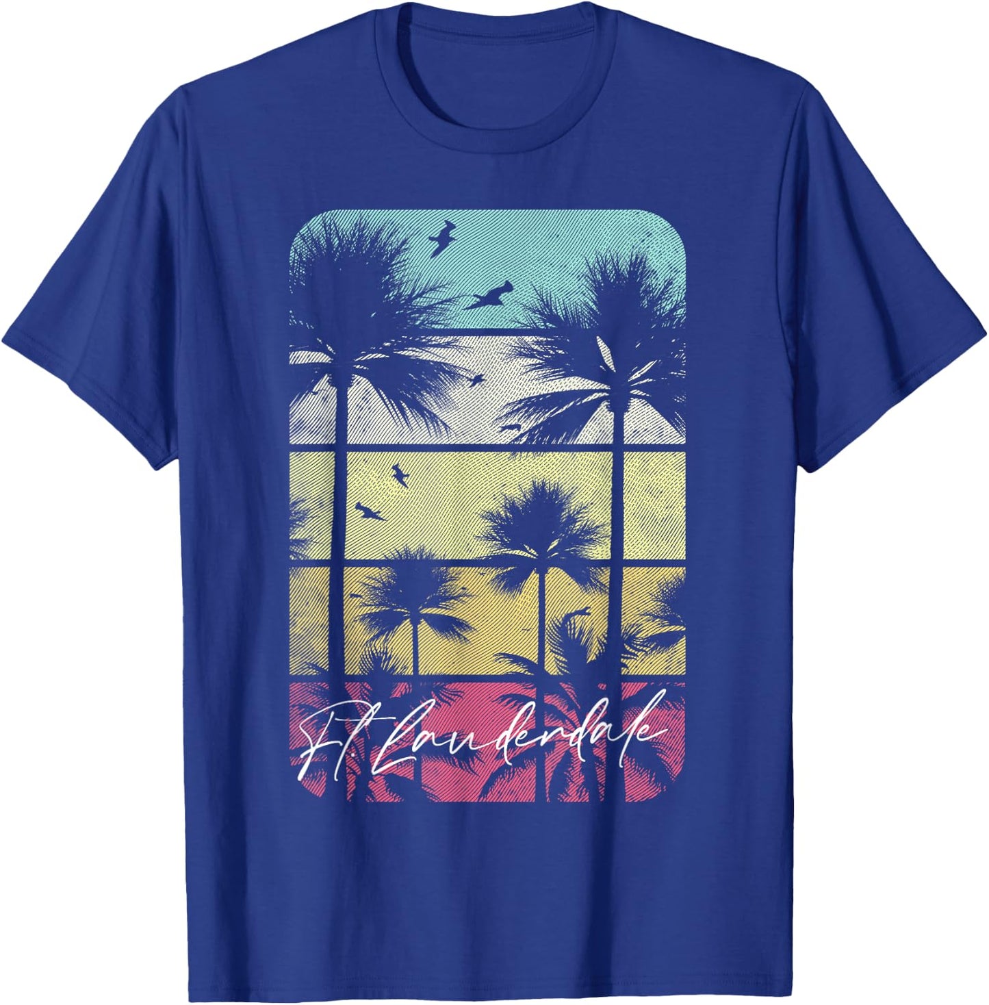 Ft. Fort Lauderdale Florida Retro Vintage Beach Surf Surfing Men Women Kids T-Shirt - T-Shirt | Royal