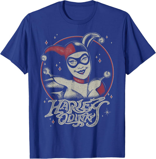 DC Comics Harley Quinn Dark Portrait Small T-Shirt - T-Shirt | Royal