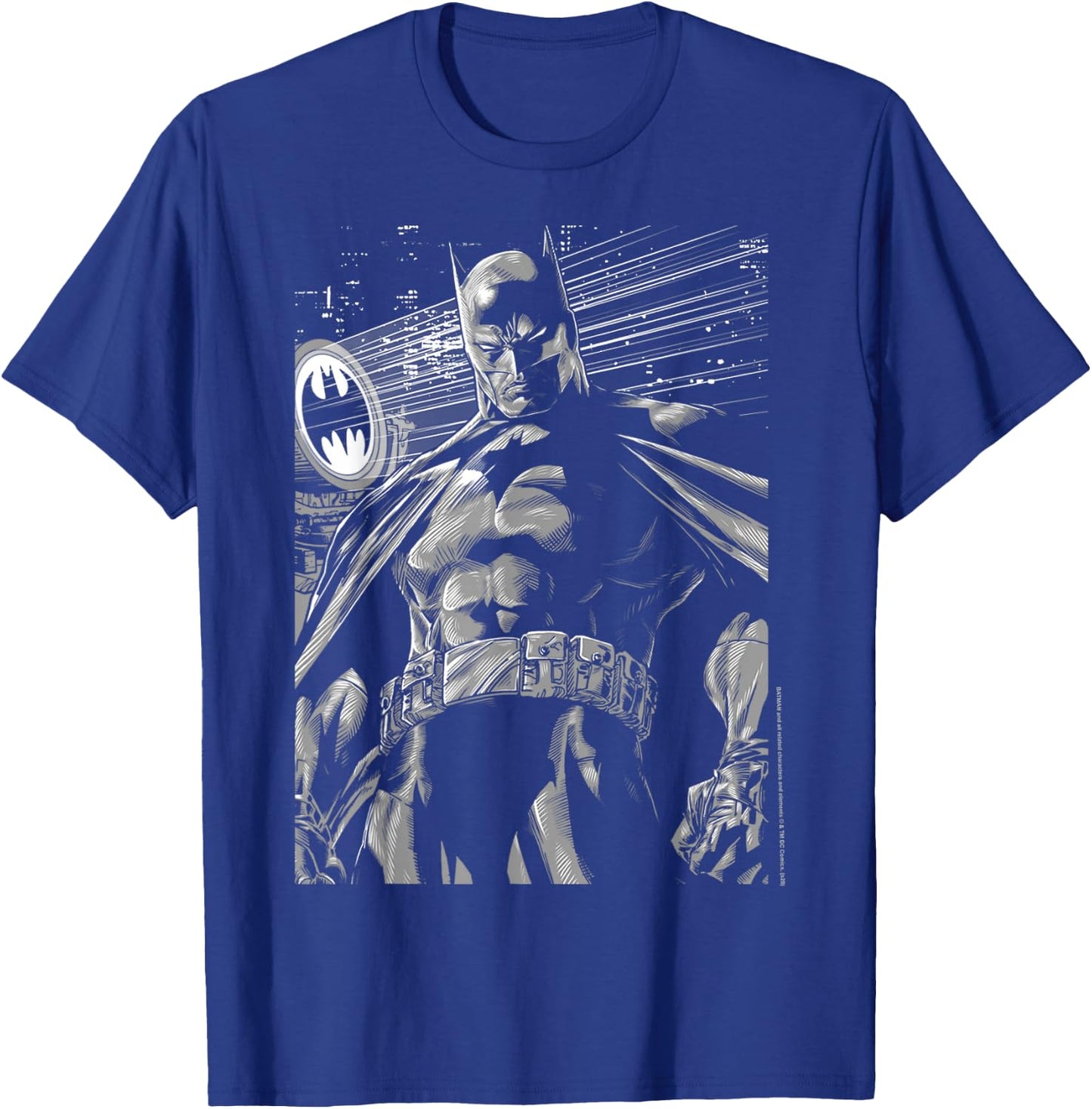 DC Comics Batman Dark Black And White Poster T-Shirt - T-Shirt | Royal