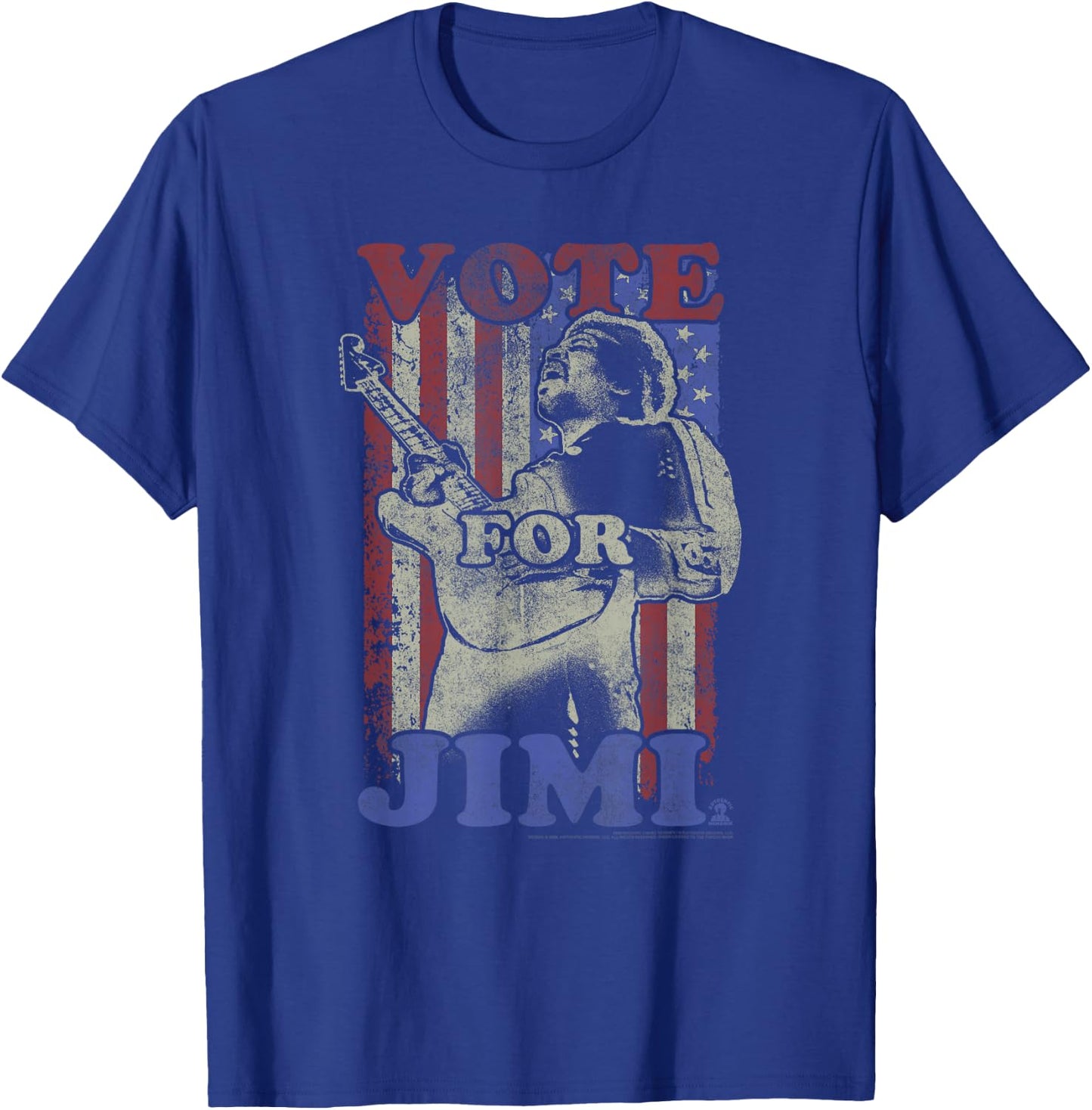 Jimi Hendrix Official Guitar Flag Vote for Jimi T-Shirt - T-Shirt | Royal
