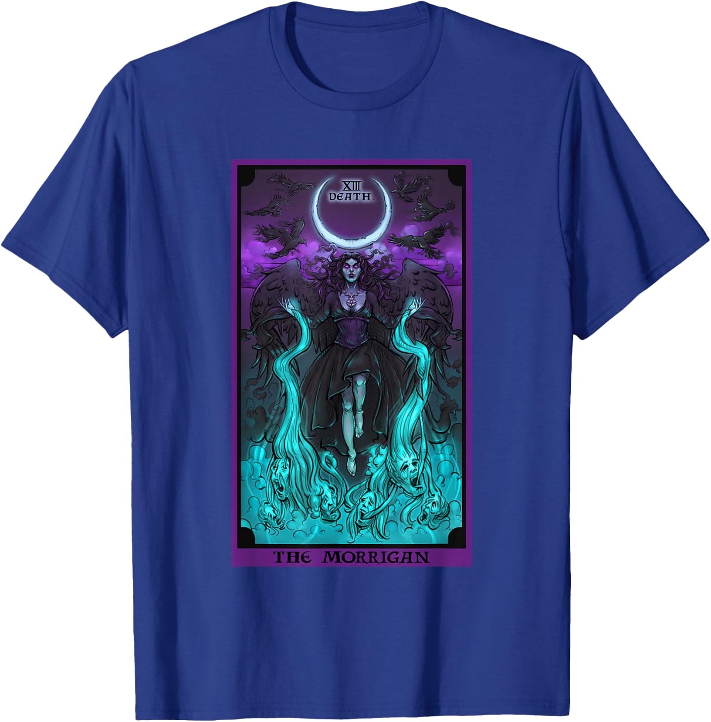 The Morrigan Death Tarot Card Gothic Pagan Witch Triple Moon T-Shirt - T-Shirt | Royal