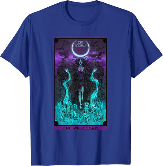 The Morrigan Death Tarot Card Gothic Pagan Witch Triple Moon T-Shirt - T-Shirt | Royal