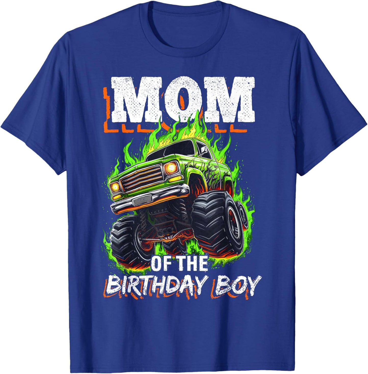 Mom of the Birthday Boy Monster Truck Birthday Novelty T-Shirt - T-Shirt | Royal