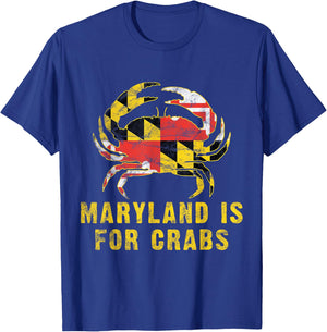 maryland is for crabs vintage ML flage crab T-Shirt - T-Shirt | Royal