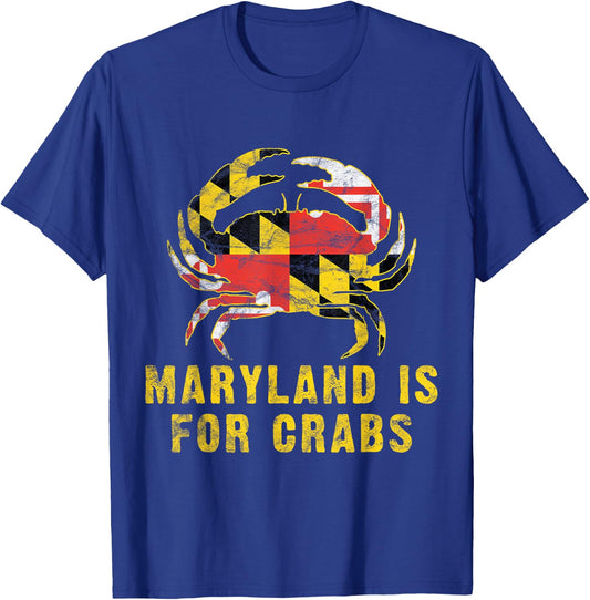 maryland is for crabs vintage ML flage crab T-Shirt - T-Shirt | Royal
