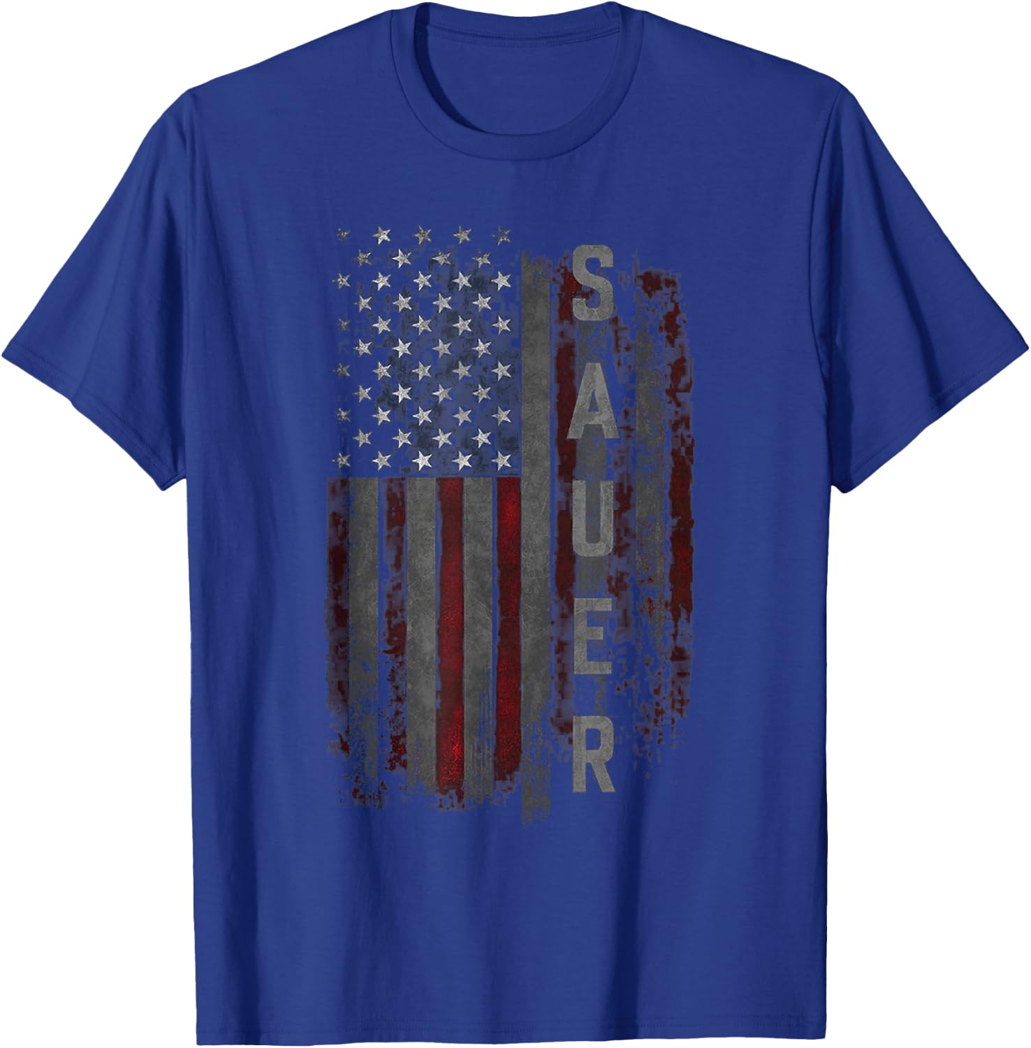 SAUER Family American Flag T-Shirt - T-Shirt | Royal