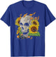 Florist Hippie Yellow Flower Nature Skull Sunflower T-Shirt - T-Shirt | Royal