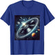 Vinyl Record Orbiting Through Space Cosmic Trails Planets T-Shirt - T-Shirt | Royal