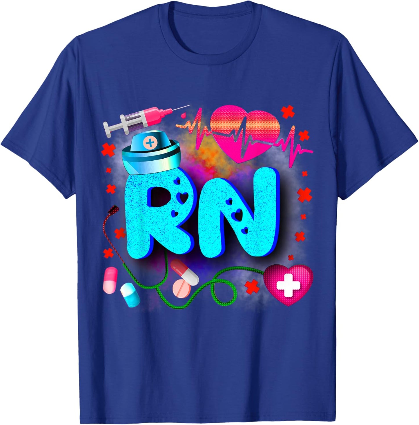 Registered Nurse RN - Tie Dye Registered Nurse Funny RN T-Shirt - T-Shirt | Royal
