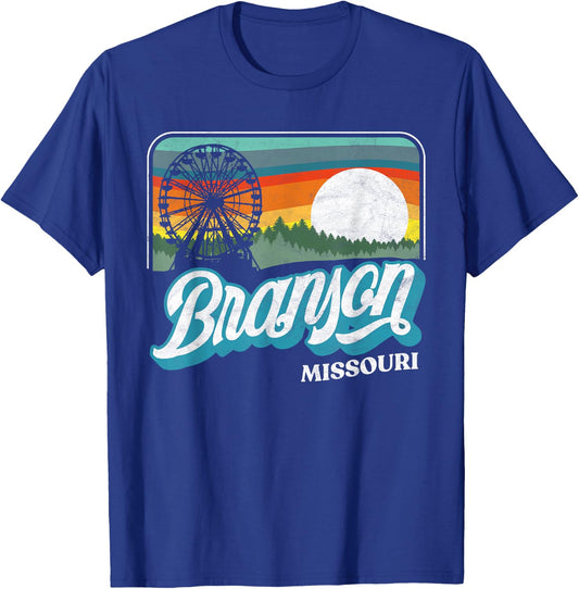 Branson Missouri Vintage 80s Style Retro Distressed T-Shirt - T-Shirt | Royal