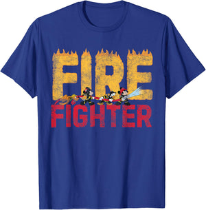 Disney Mickey and Friends Minnie Donald Pluto Fire Fighters Small T-Shirt - T-Shirt | Royal
