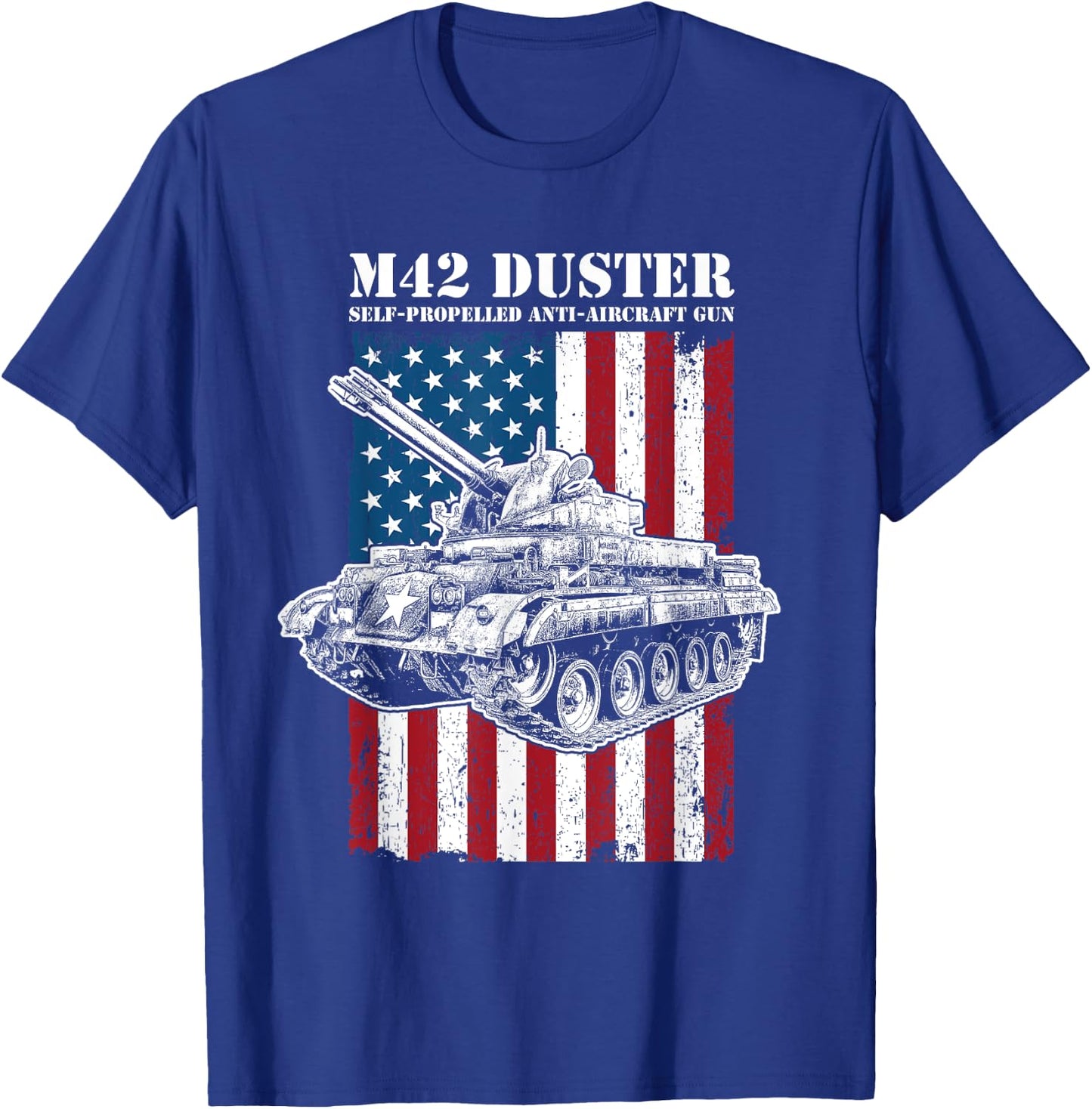 M42 Duster Self-Propelled Anti-Aircraft Gun T-Shirt - T-Shirt | Royal
