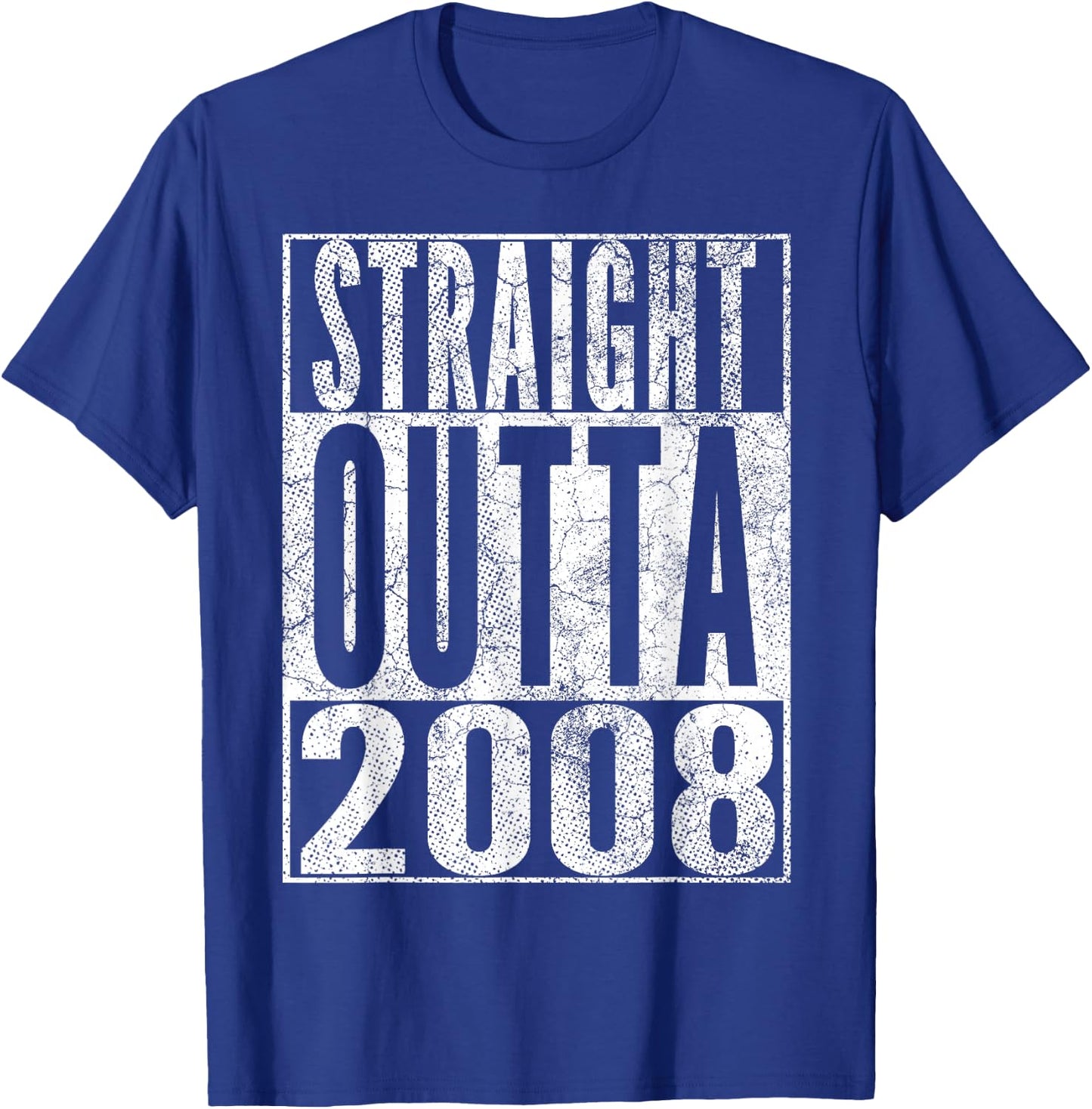 Straight Outta 2008 17th Birthday Gift 17 Years Old T-Shirt - T-Shirt | Royal