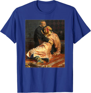 Ivan the Terrible and his Son Ivan Painting by Ilya Repin T-Shirt - T-Shirt | Royal