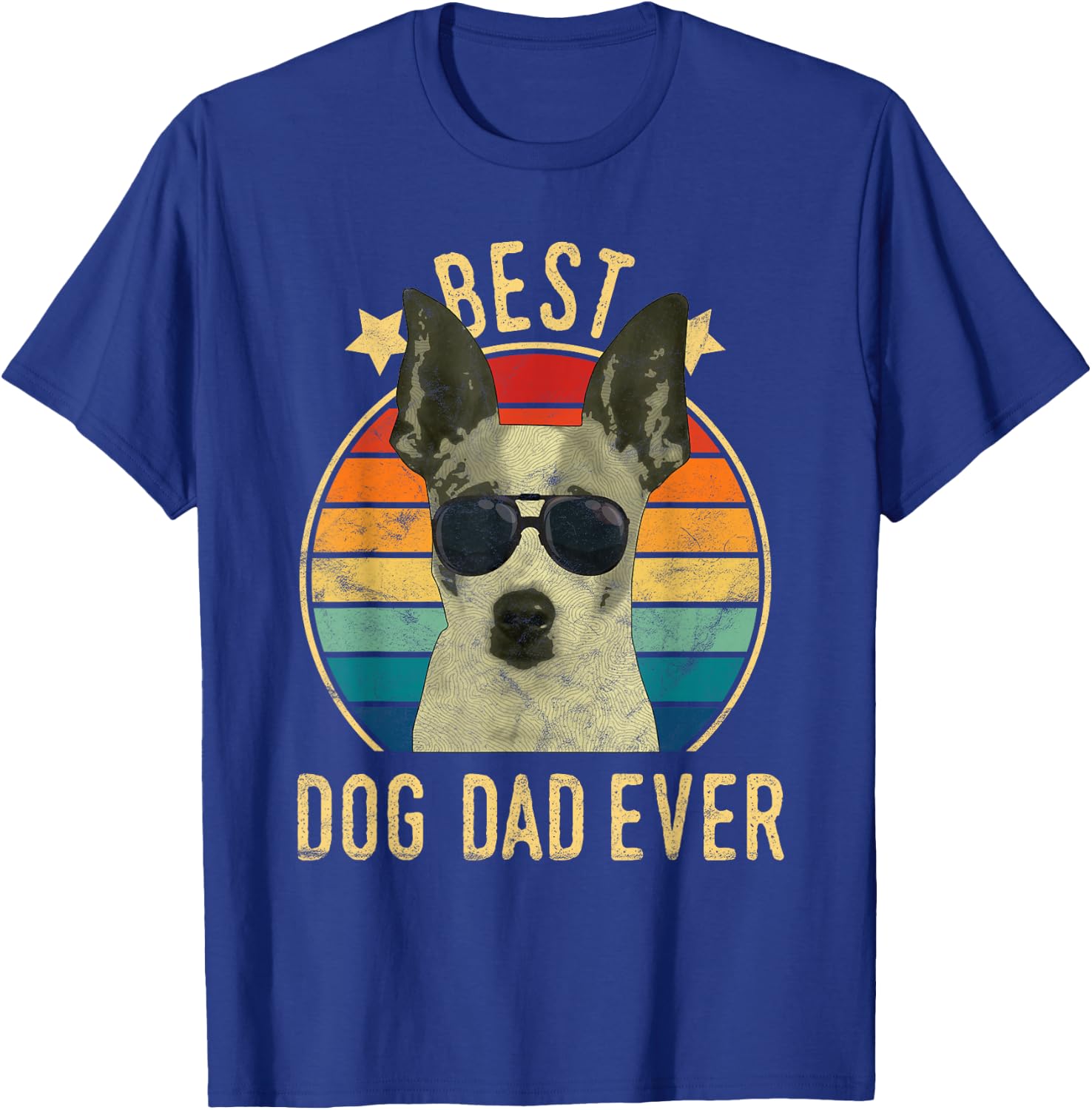 Best Dog Dad Ever Rat Terrier Father's Day Gift T-Shirt - T-Shirt | Royal