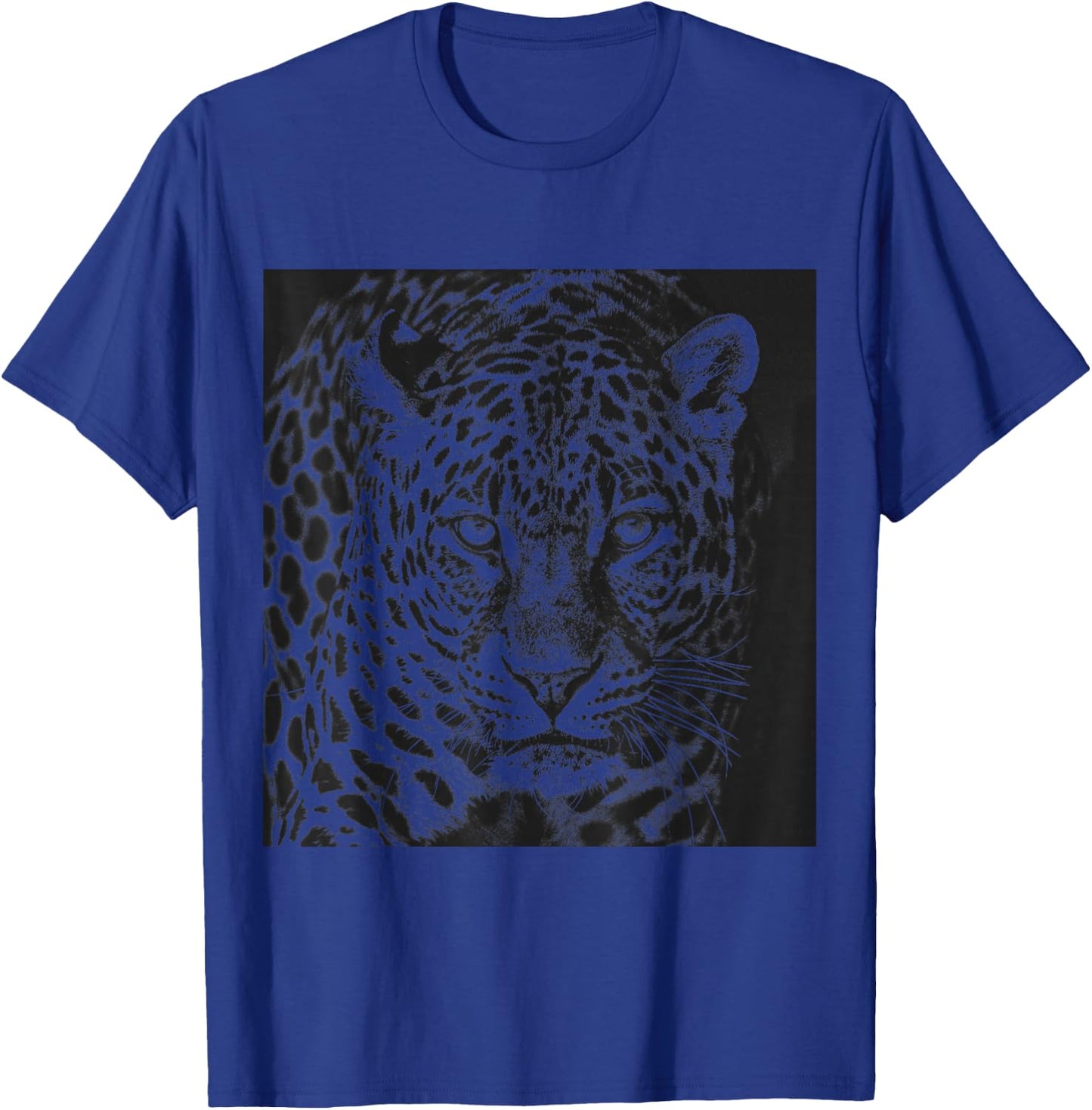 Snow Leopard Cheetah Jaguar Panther Cat Face Black Gift T-Shirt - T-Shirt | Royal