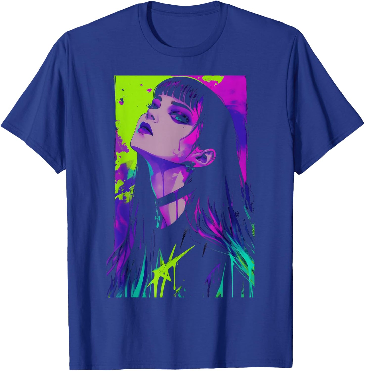 Cybergoth Cybercore Grunge Punk Goth Girl Alt Anime Manga T-Shirt - T-Shirt | Royal