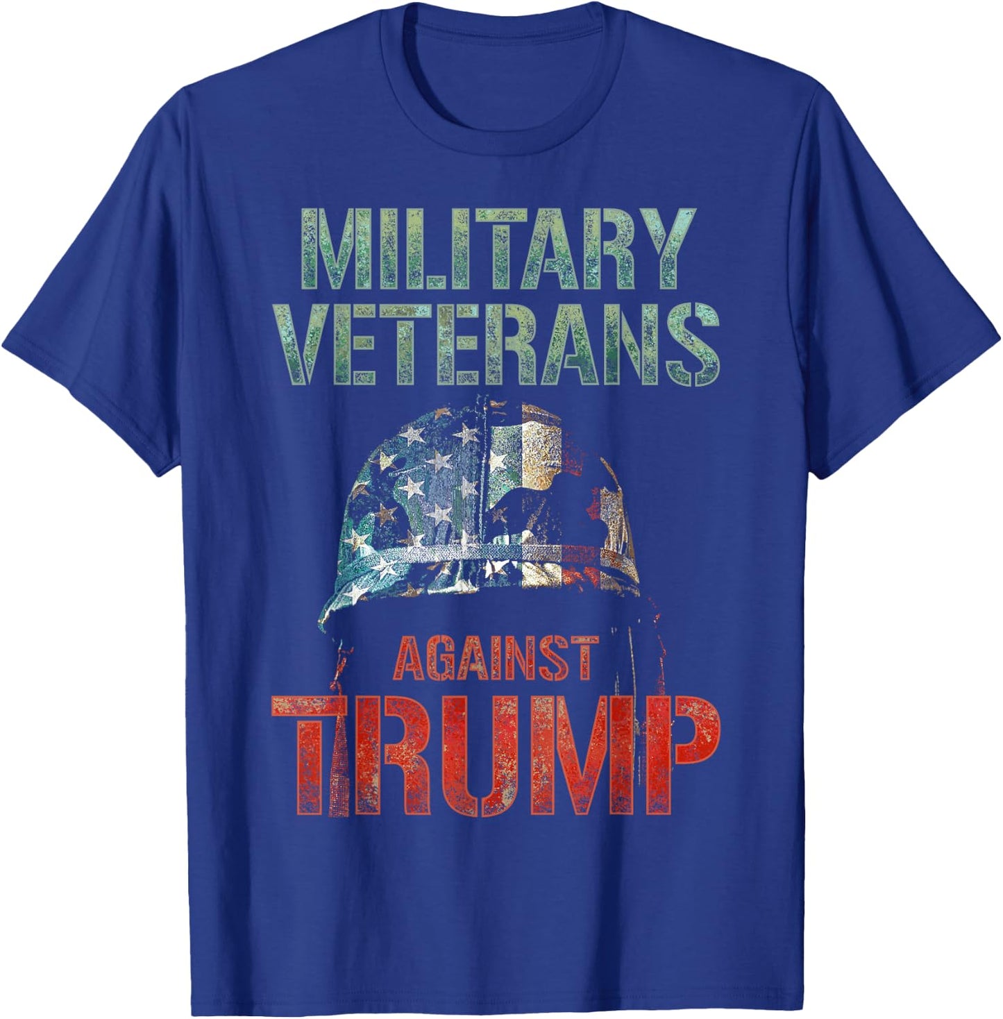 Military Veterans Against Trump 2020 Conflict USA Election T-Shirt - T-Shirt | Royal