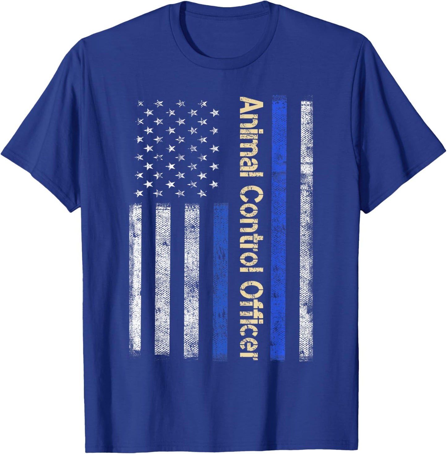 Vintage USA Animal Control Officer American Flag Patriotic T-Shirt - T-Shirt | Royal
