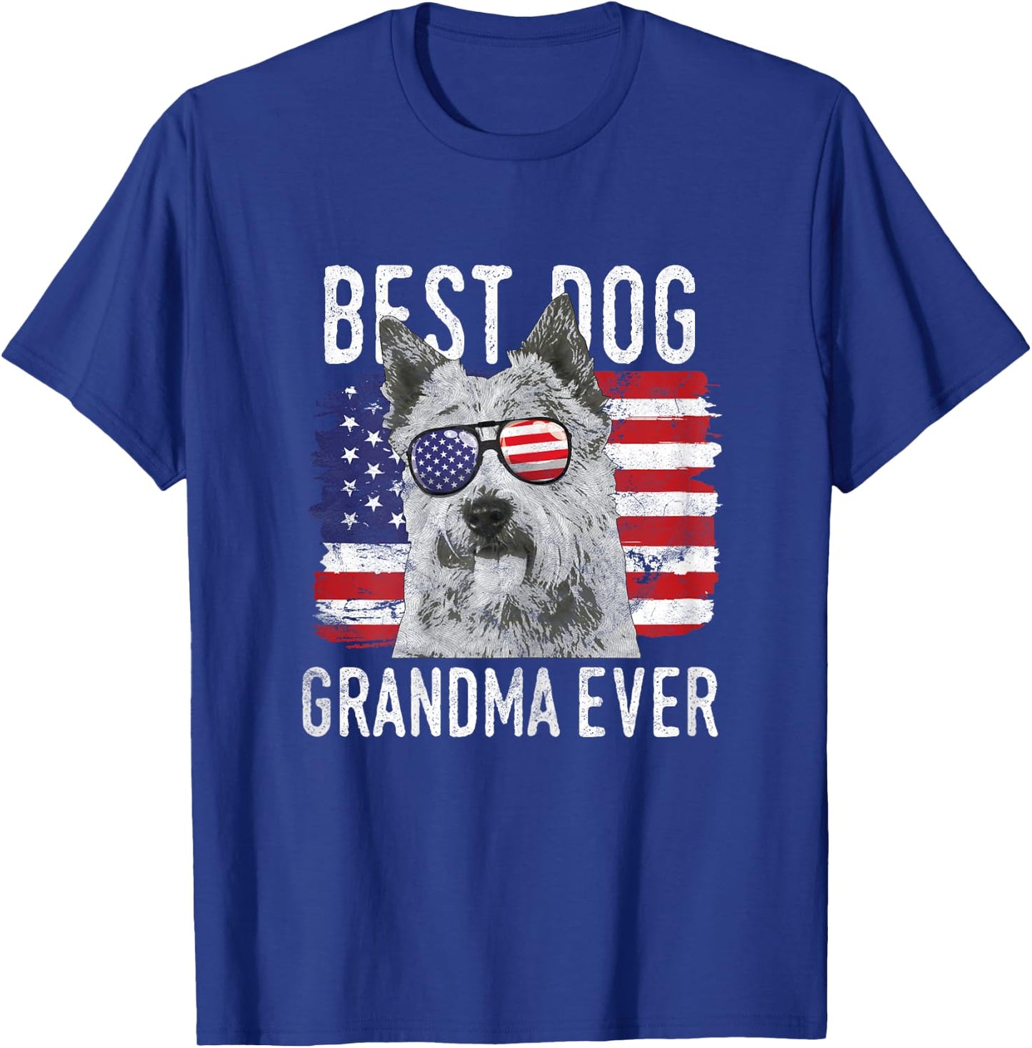 American Flag Best Dog Grandma Ever Norwich Terriers USA T-Shirt - T-Shirt | Royal