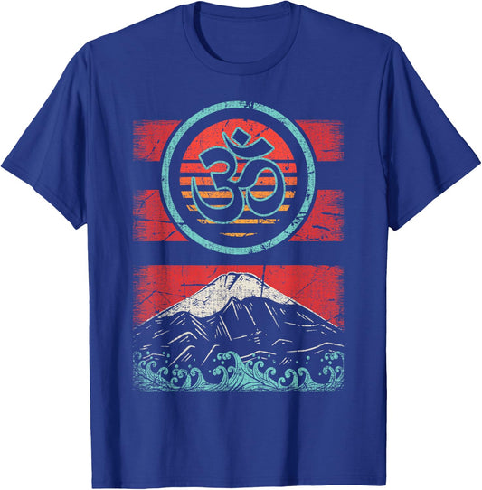 Om Ohm Symbol Retro Vintage 80s Style Meditation Yoga Gift T-Shirt - T-Shirt | Royal
