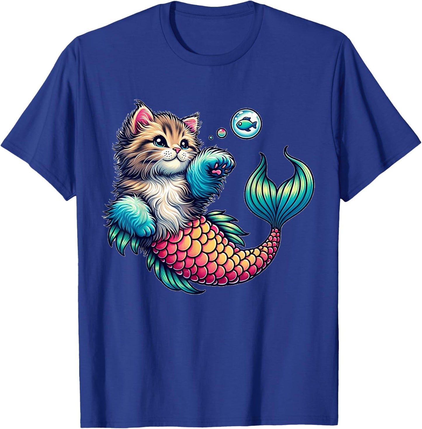 Purrmaid Cat Mermaid for Mermaid Lovers Cat Moms & Girls T-Shirt - T-Shirt | Royal