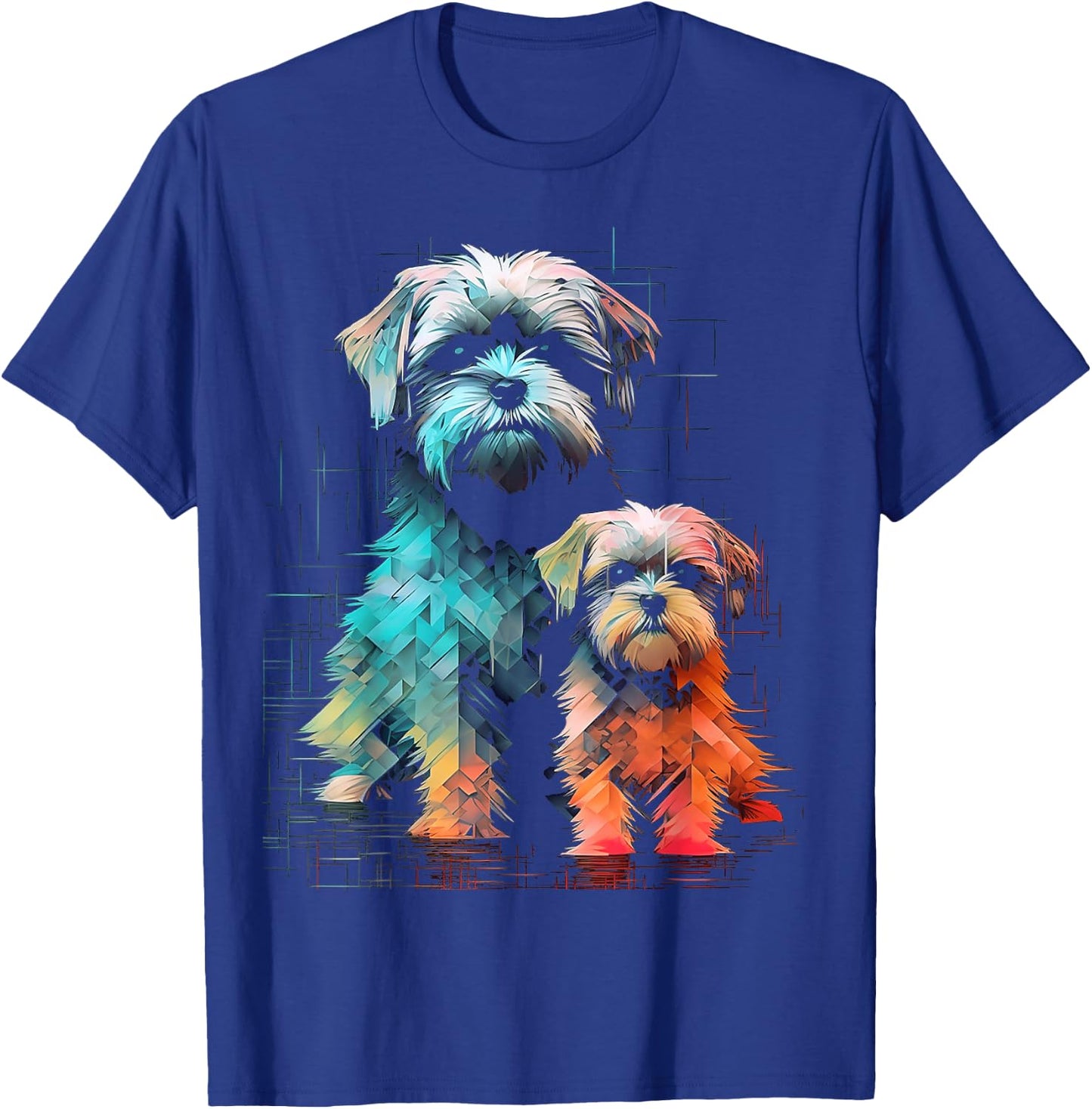 Shih Tzu Dog Geometric Polygon Art Graphic Shih Tzu T-Shirt - T-Shirt | Royal