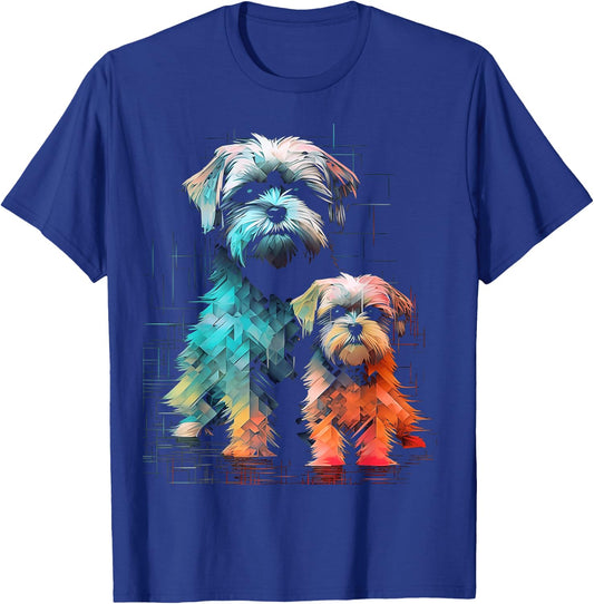 Shih Tzu Dog Geometric Polygon Art Graphic Shih Tzu T-Shirt - T-Shirt | Royal