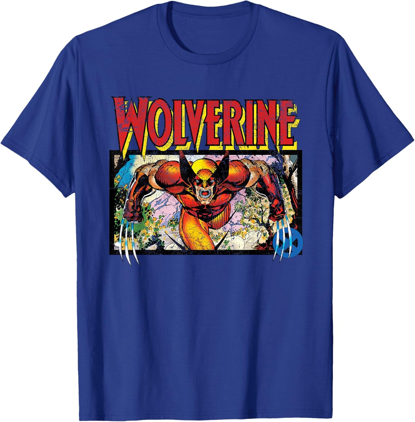 Marvel X-Men Retro Wolverine 90s T-Shirt - T-Shirt | Royal