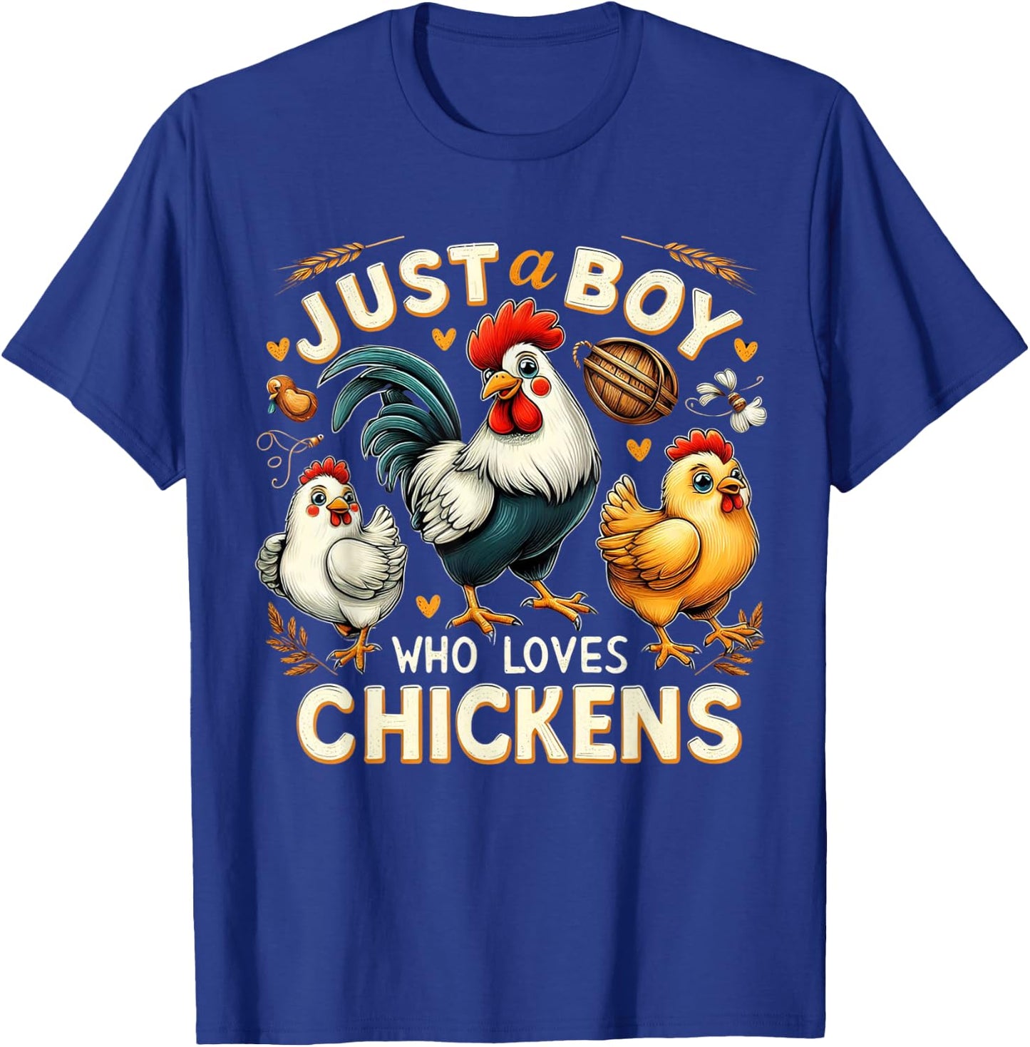 Just a boy who loves Chickens | Farm chicken animal lover T-Shirt - T-Shirt | Royal