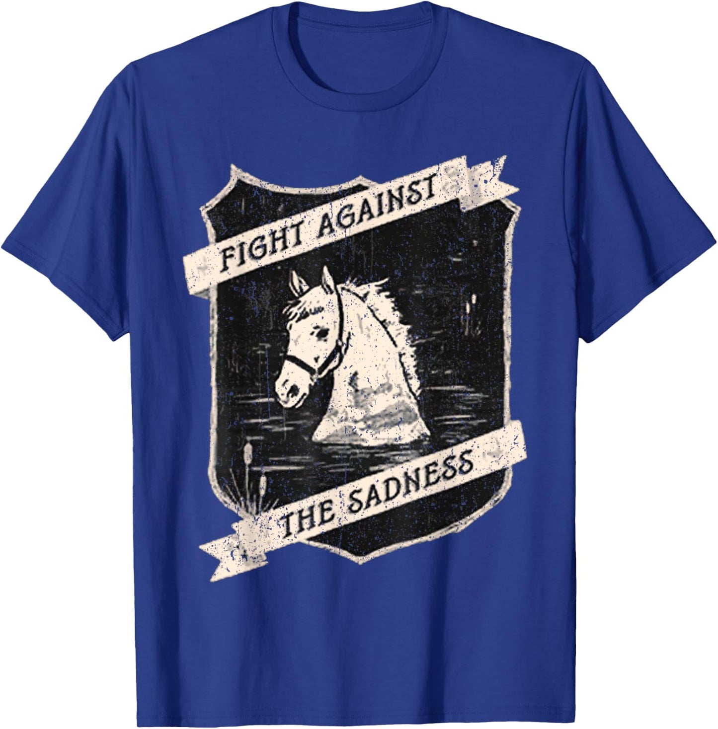 Vintage Fight Against The Sadness T-Shirt - T-Shirt | Royal