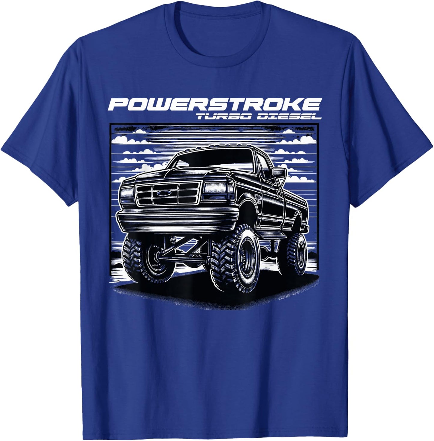 OBS Single Cab Old Body Style Retro Powerstroke Diesel Truck T-Shirt - T-Shirt | Royal