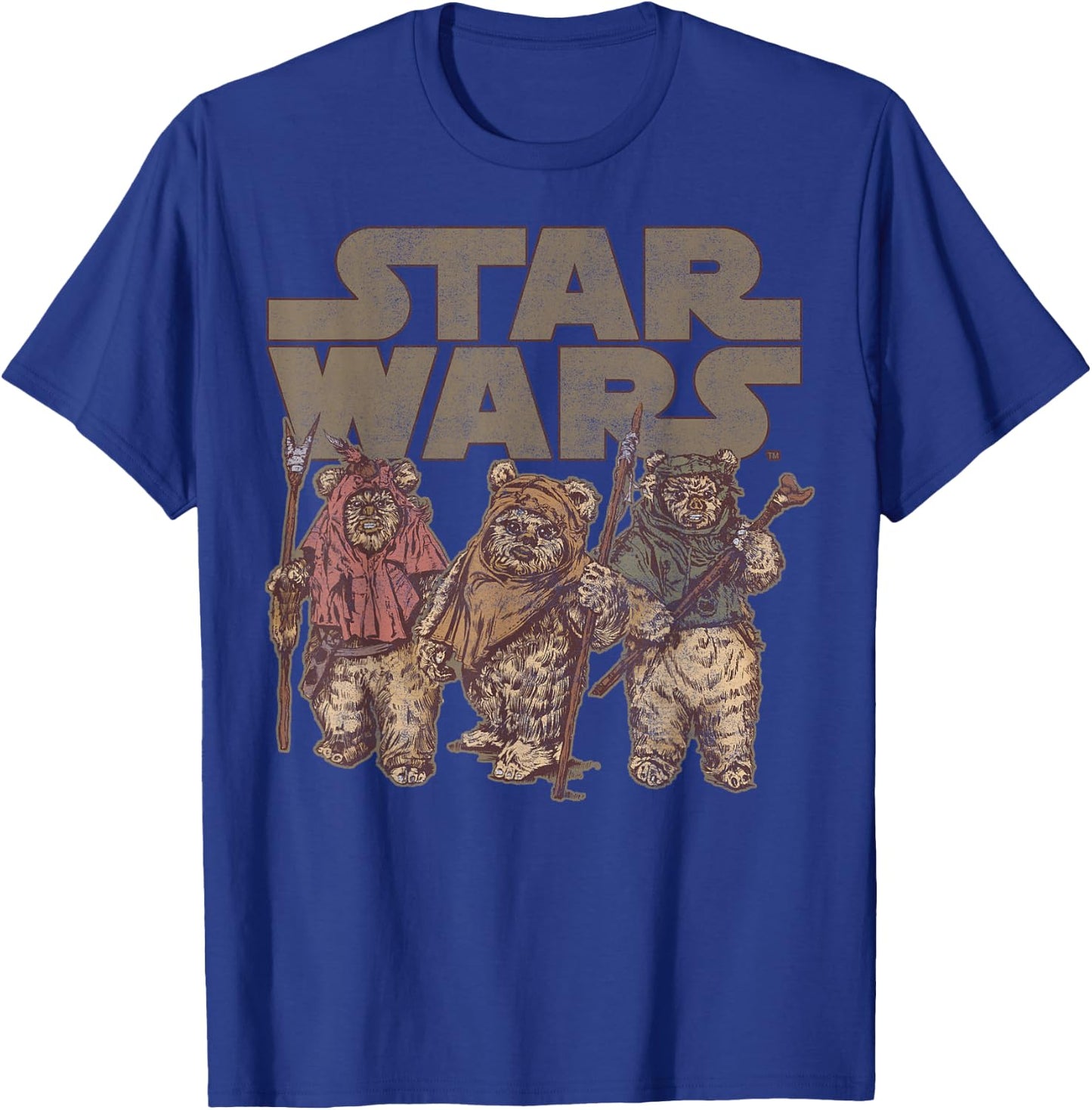 Star Wars Ewok Group Shot Logo T-Shirt - T-Shirt | Royal