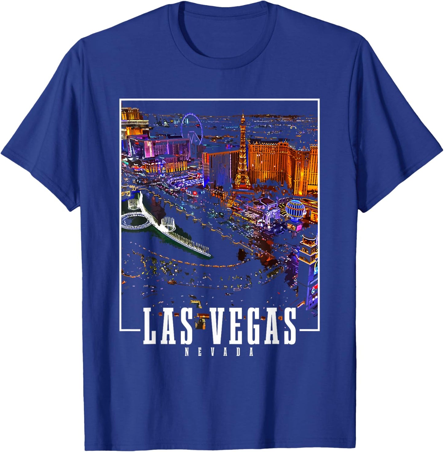 Las Vegas Nevada Skyline USA Souvenir T-Shirt - T-Shirt | Royal