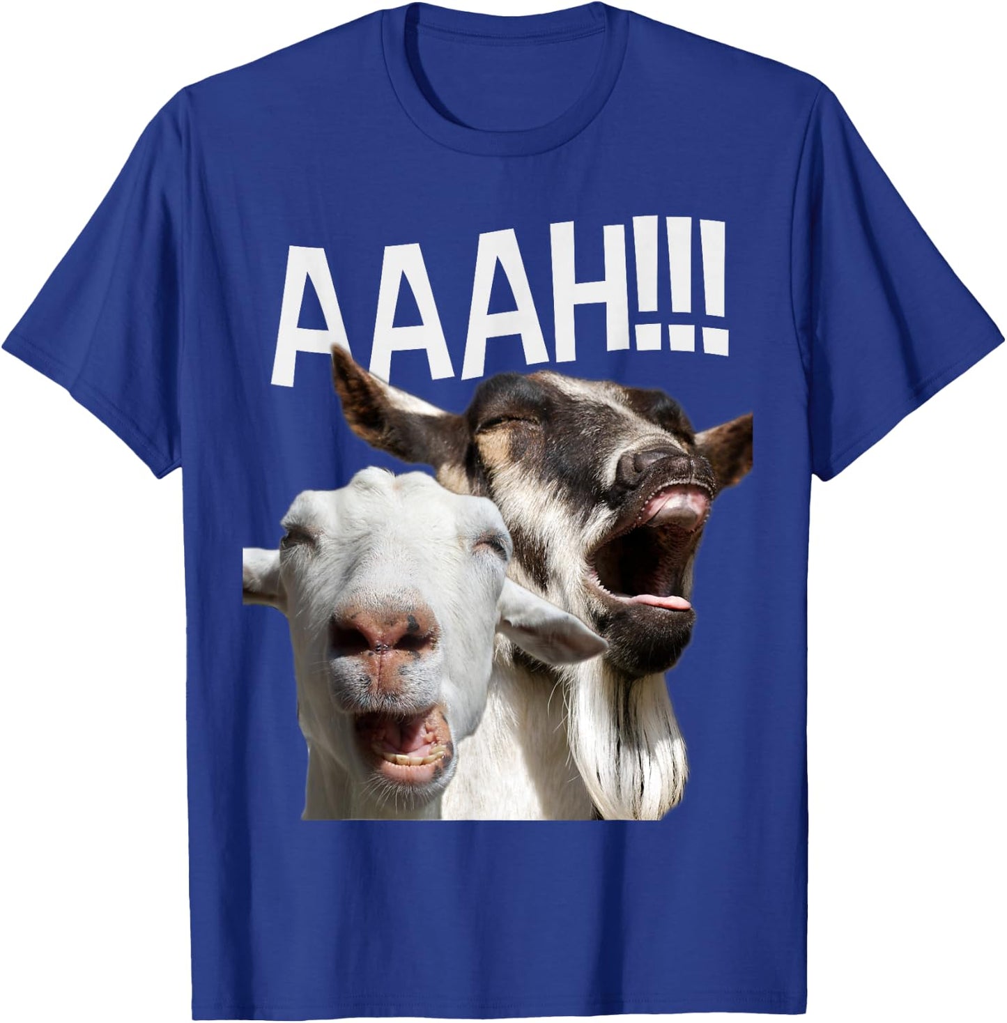 Screaming Goats AAAH!!! Funny Crazy Goat Lover Print T-Shirt - T-Shirt | Royal