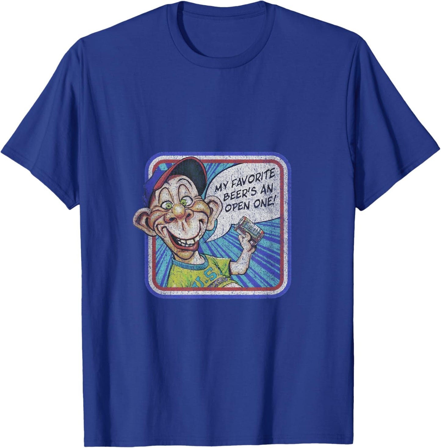 Jeff Dunham Bubba J Retro Washed Black Cartoon , Adult, , Short Sleeve, Small T-Shirt - T-Shirt | Royal