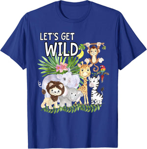 Let's Get Wild Zoo Animals Safari Party A Day At The Zoo T-Shirt - T-Shirt | Royal