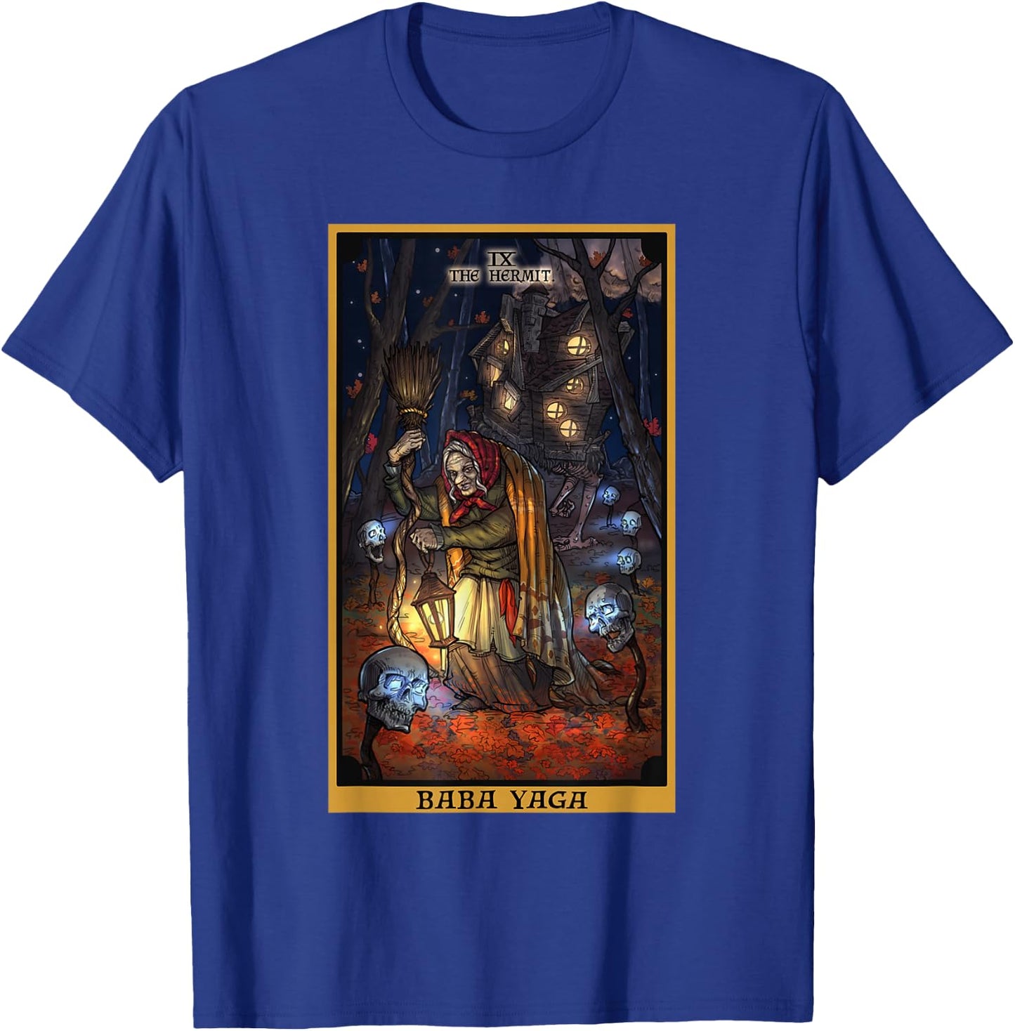 Baba Yaga The Hermit Tarot Card Slavic Mythology Pagan Witch T-Shirt - T-Shirt | Royal