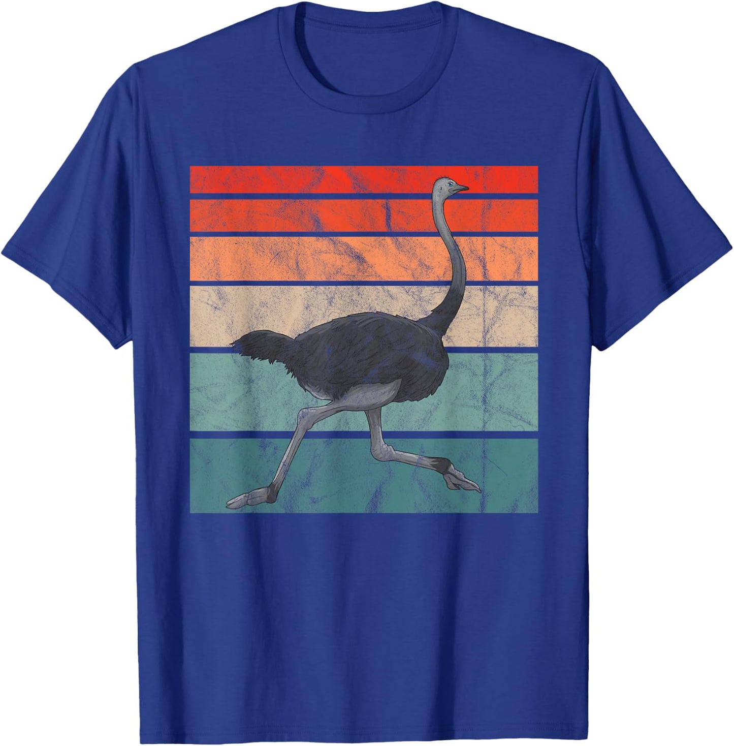 Vintage Ostrich Bird Retro Africa T-Shirt - T-Shirt | Royal