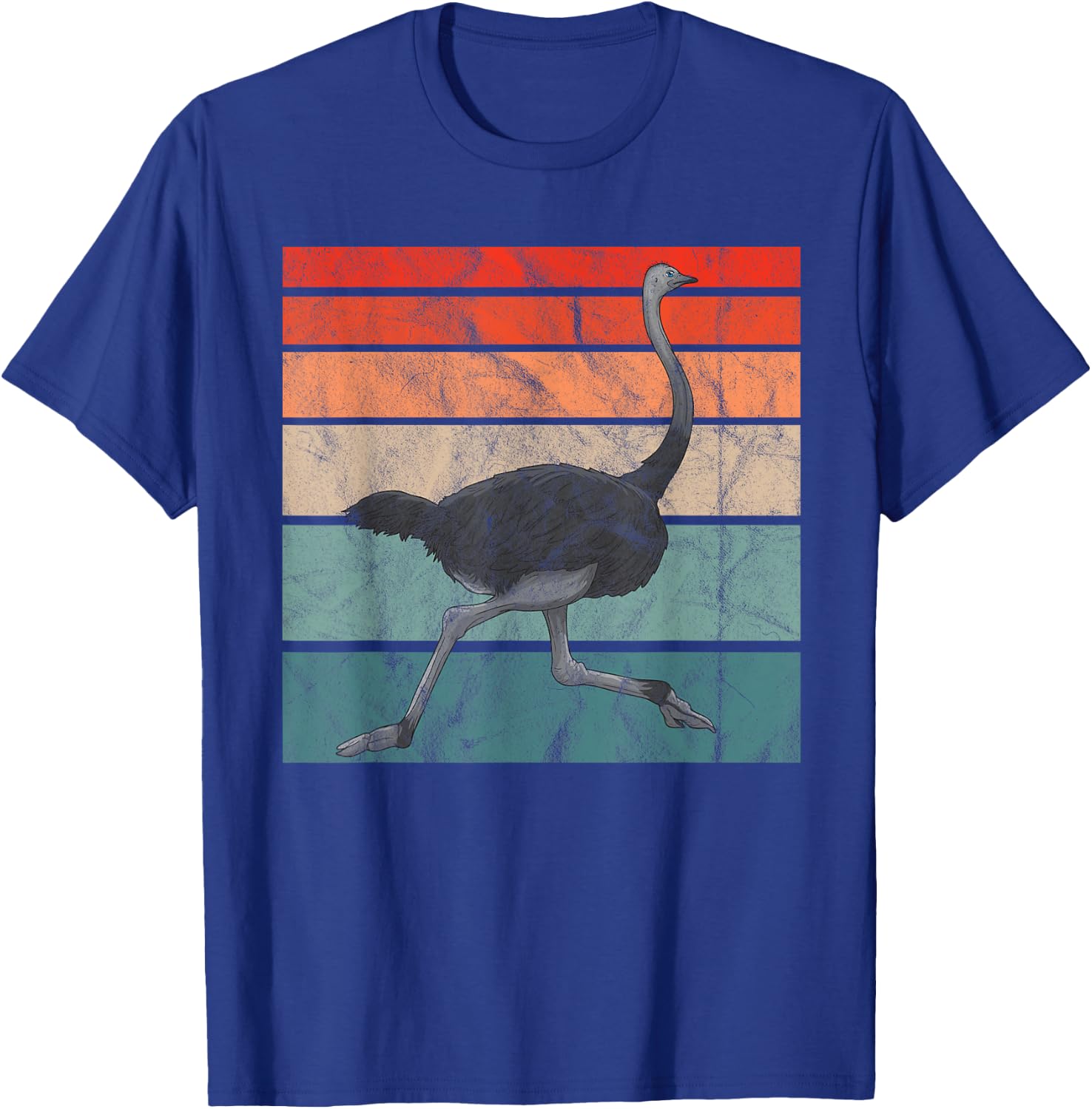 Vintage Ostrich Bird Retro Africa T-Shirt - T-Shirt | Royal