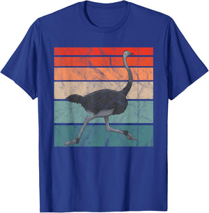 Vintage Ostrich Bird Retro Africa T-Shirt - T-Shirt | Royal