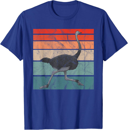 Vintage Ostrich Bird Retro Africa T-Shirt - T-Shirt | Royal
