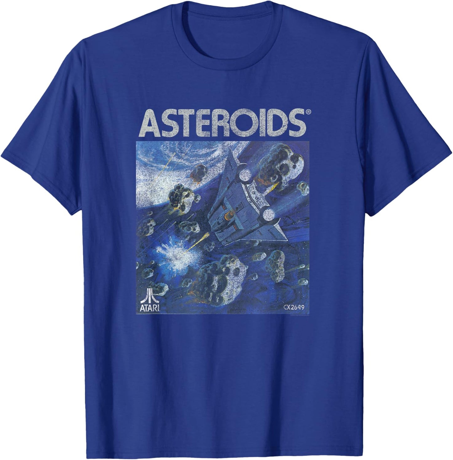 Atari Asteroids Box Art Vintage Retro Video Game T-Shirt - T-Shirt | Royal