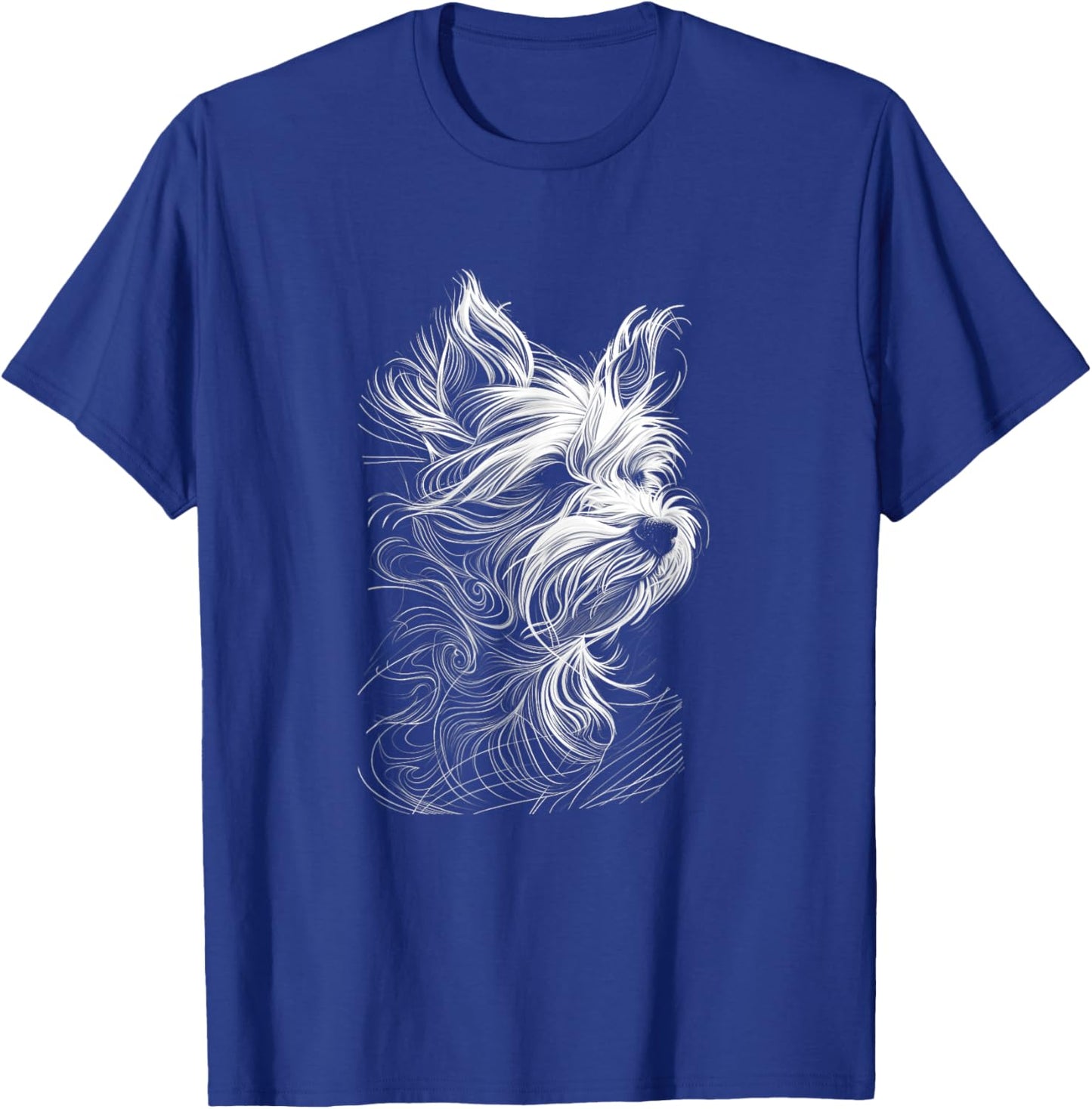 Fun Yorkshire Terrier Dog Lover Simple Sketch Yorkie T-Shirt - T-Shirt | Royal