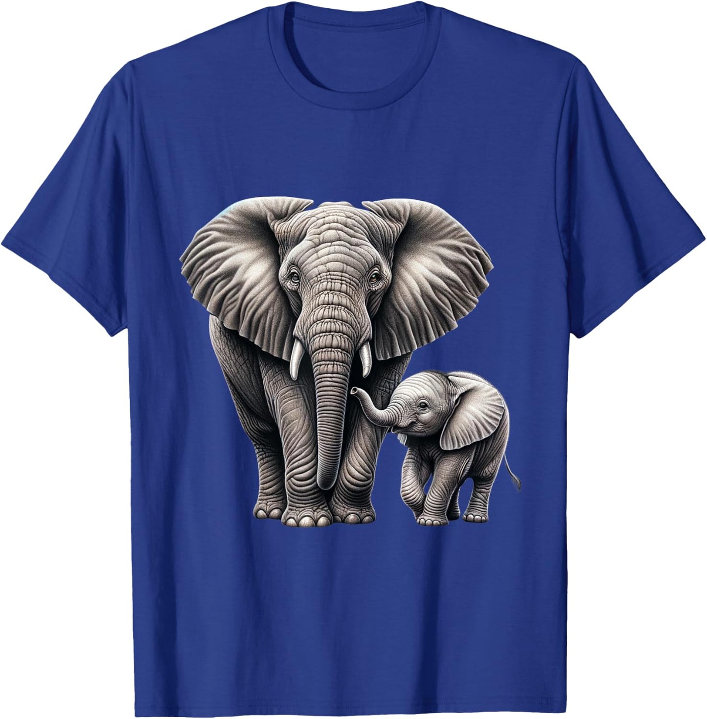 Mother and Calf Elephant | Elefant Lover T-Shirt - T-Shirt | Royal