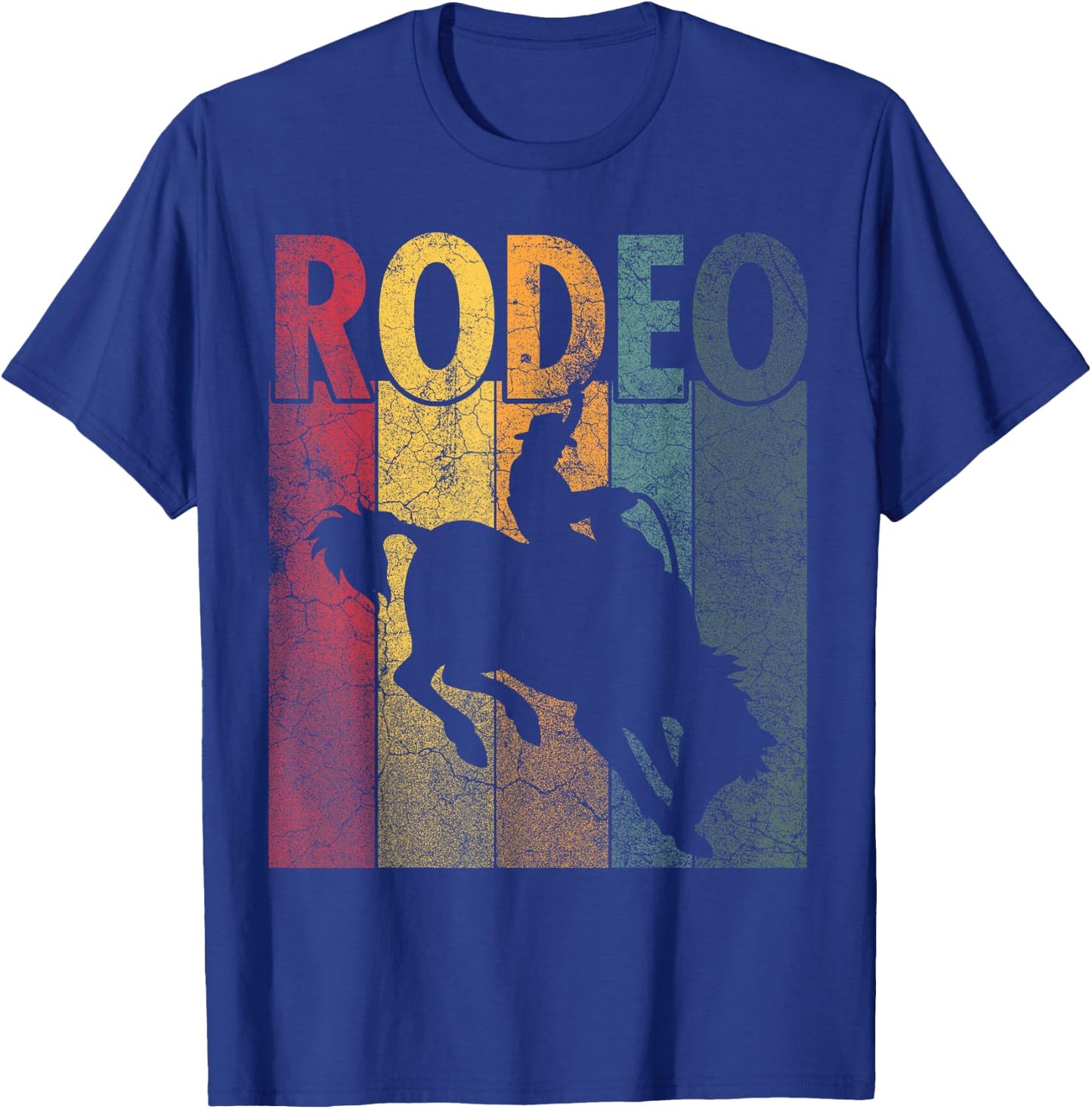 Rodeo Retro Style Cowboy Horse Riding Vintage Men Women T-Shirt - T-Shirt | Royal