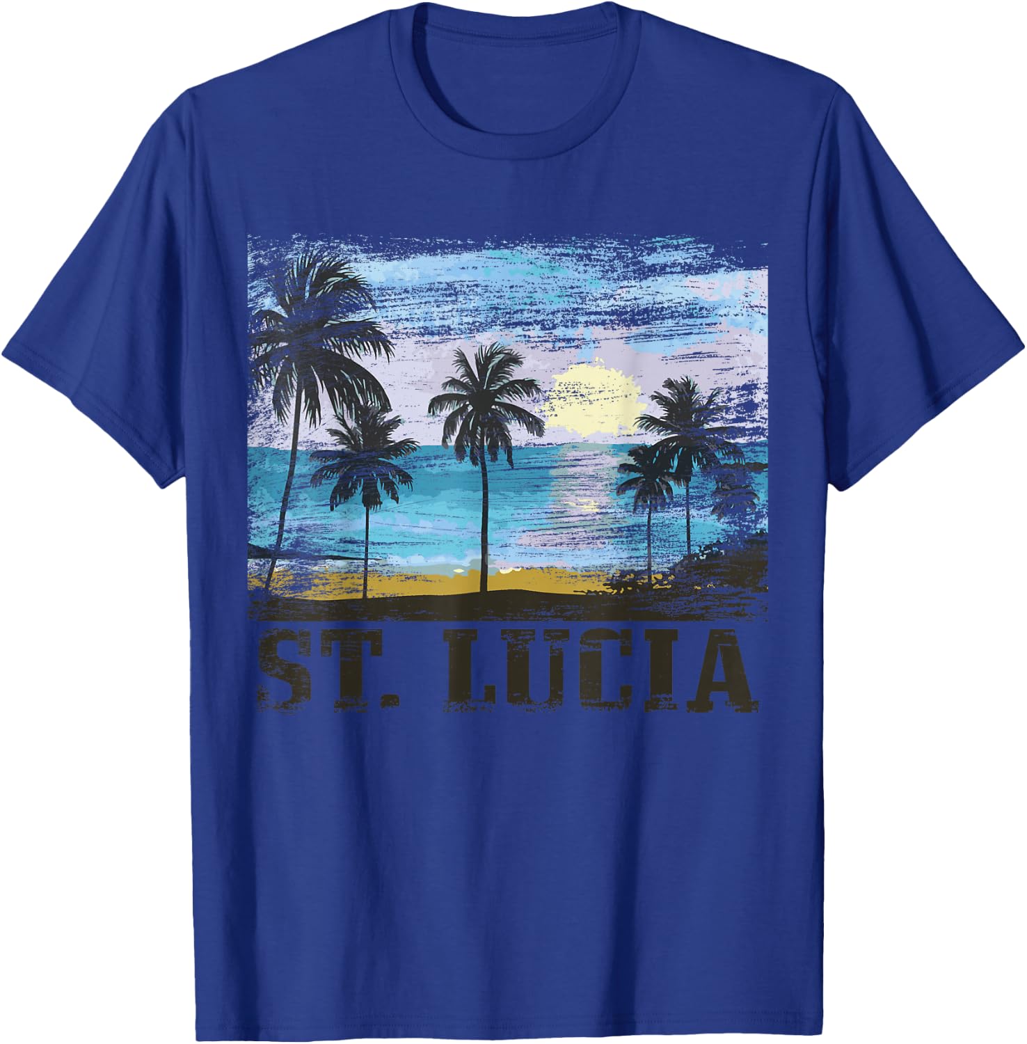 Saint Lucia Vintage Surfer Caribbean Saint Lucia Souvenir T-Shirt - T-Shirt | Royal